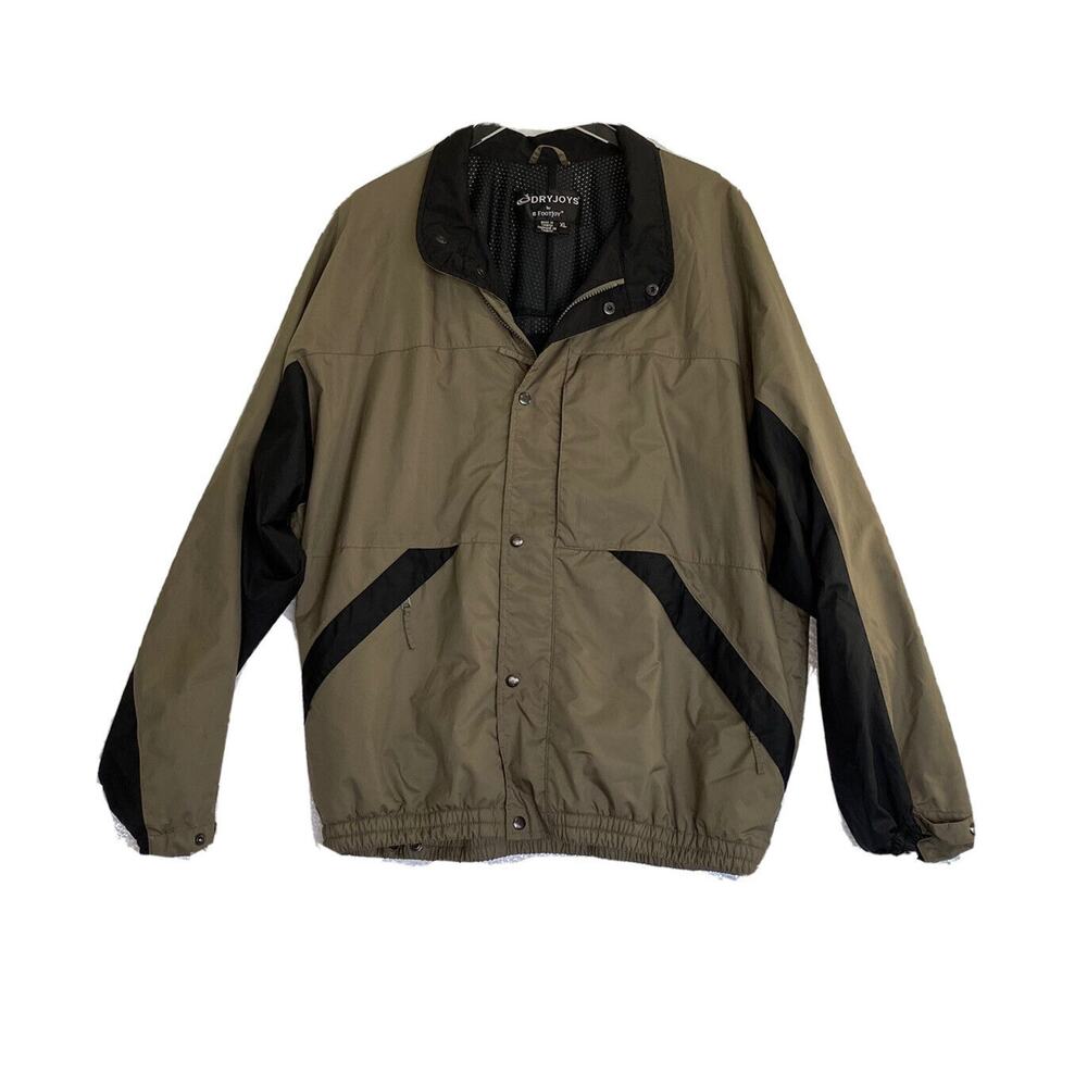 FootJoy Mens Sz XXL Jacket Olive Brown and Black Vented Back Full Zip